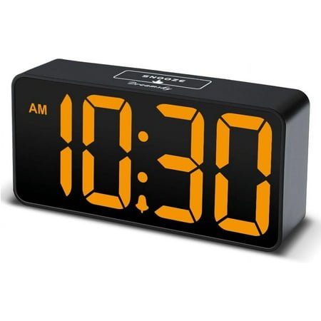 DreamSky Super Loud Alarm Clock for Heavy Sleepers - RGB Small Digital Clock for Kids Bedroom Bedside Nightstand, Electric Desk Clock with Large Numbers, Dimmer, Adjustable Volume, USB Port, Snooze