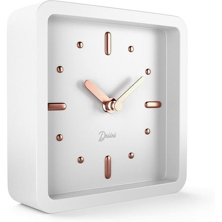 Driini Modern Mid Century Desk & Shelf Clock for Mantle, Bedroom Nightstand