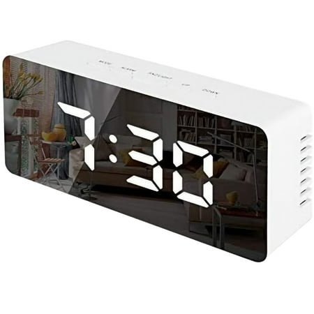 Echo Dot With Clock Kids Bedroom Decor Cute Alarm Clocks Led Digital Clock Bedroom Mirror Alarm New Display Night Display- Temperature