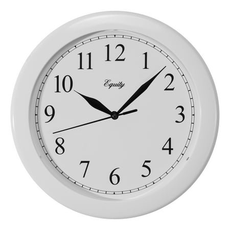 Equity by La Crosse 10 Inch White Traditional Quartz Wall Clock, 25201