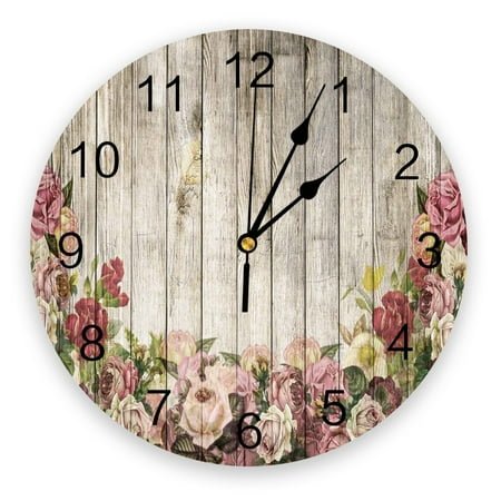 Farm Country Farmhouse Wooden Garage Barn Living Room Clock Wall Round Clocks Decor Home Bedroom Kitchen Decoration Wall Clocks