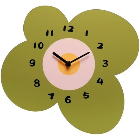 Fashionable flower shaped wall clock MDF creative clock with silent and hole free bedroom wall decoration clock