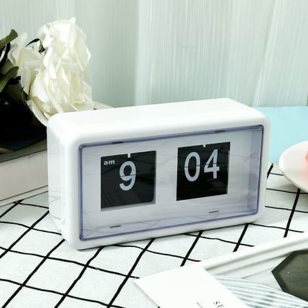 Flip Clock Auto Flip Desk Clock Vintage Table Clock Digital Desk Table Page Down Clock Battery Operated Tabletop Flip Clock Wall Mounted Flip Clock for Home Room Office