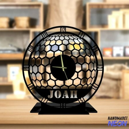 Handmadetneonsign Golf Ball Tabletop Metal Clock, Golf Desktop Clock, Golfer Clock Home Decor, Golf Lover Gifts 75800