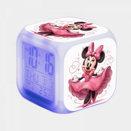 HANNTAOO Digital Alarm Clock for Kids, Mickey_Mouse Pattern 7 LED Color Changing Wake Up Clock with Thermometer Function and Night Light, Gift for Boys Girls A93-015 HTNL#015