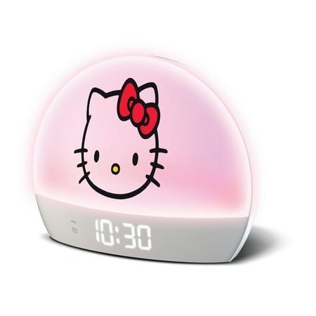 Hello Kitty Sunrise Alarm Clock - Multicolor Lights, USB Charging, LED Display, and Snooze Function