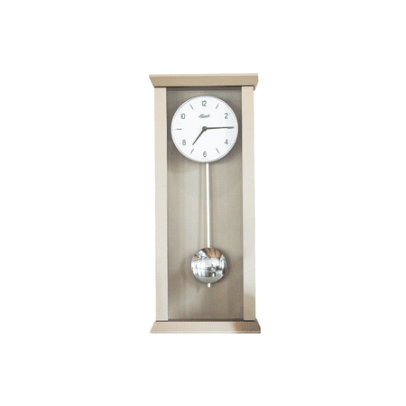 Hermle 22.5 Tan and White Rectangular Pendulum Wall Clock