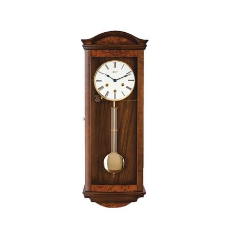 Hermle 26 Brown and White Rectangular Regulator Pendulum Wall Clock