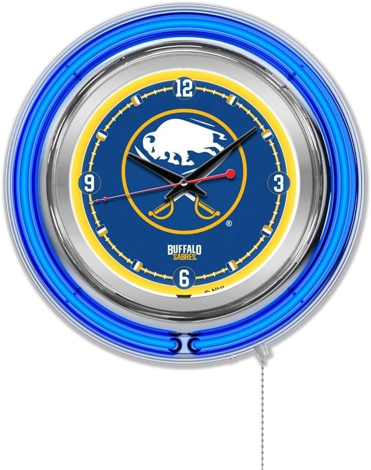 Holland Bar Stool Co. Buffalo Sabres 15 Double Neon Wall Clock