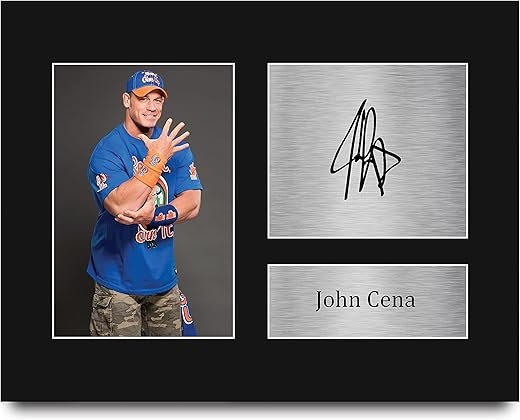 HWC Trading John Cena Gifts USL Printed Signed Autograph Picture for WWE & WWF Memorabilia Fans - US Letter Size