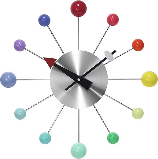 Infinity Instruments LTD. Orb Spoke Starburst Wall Clock, Rainbow, 15