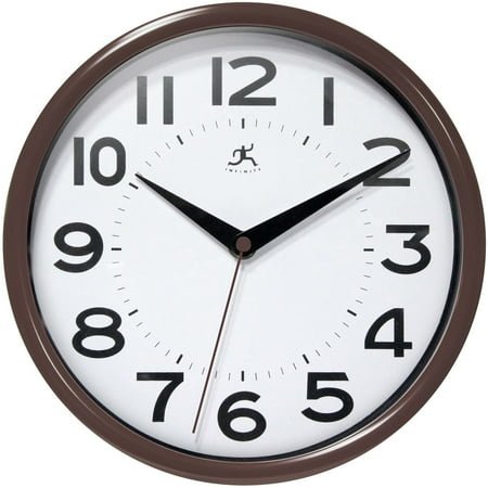 Infinity Instruments Metro Brown Modern Analog Display 9-inch Wall Clock