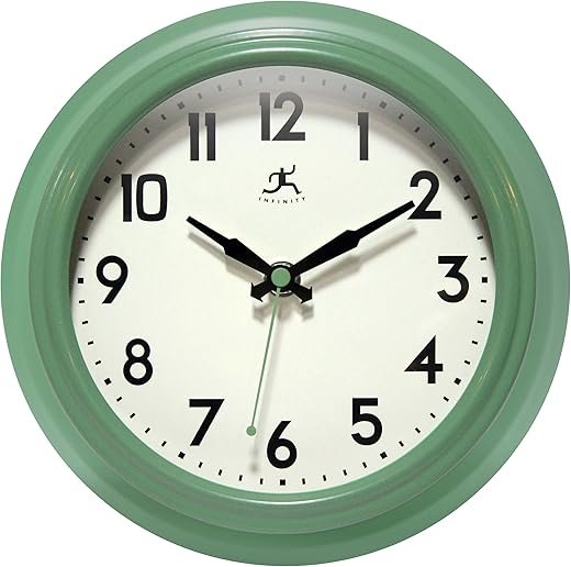 Infinity Instruments Retro Diner Clock, Green