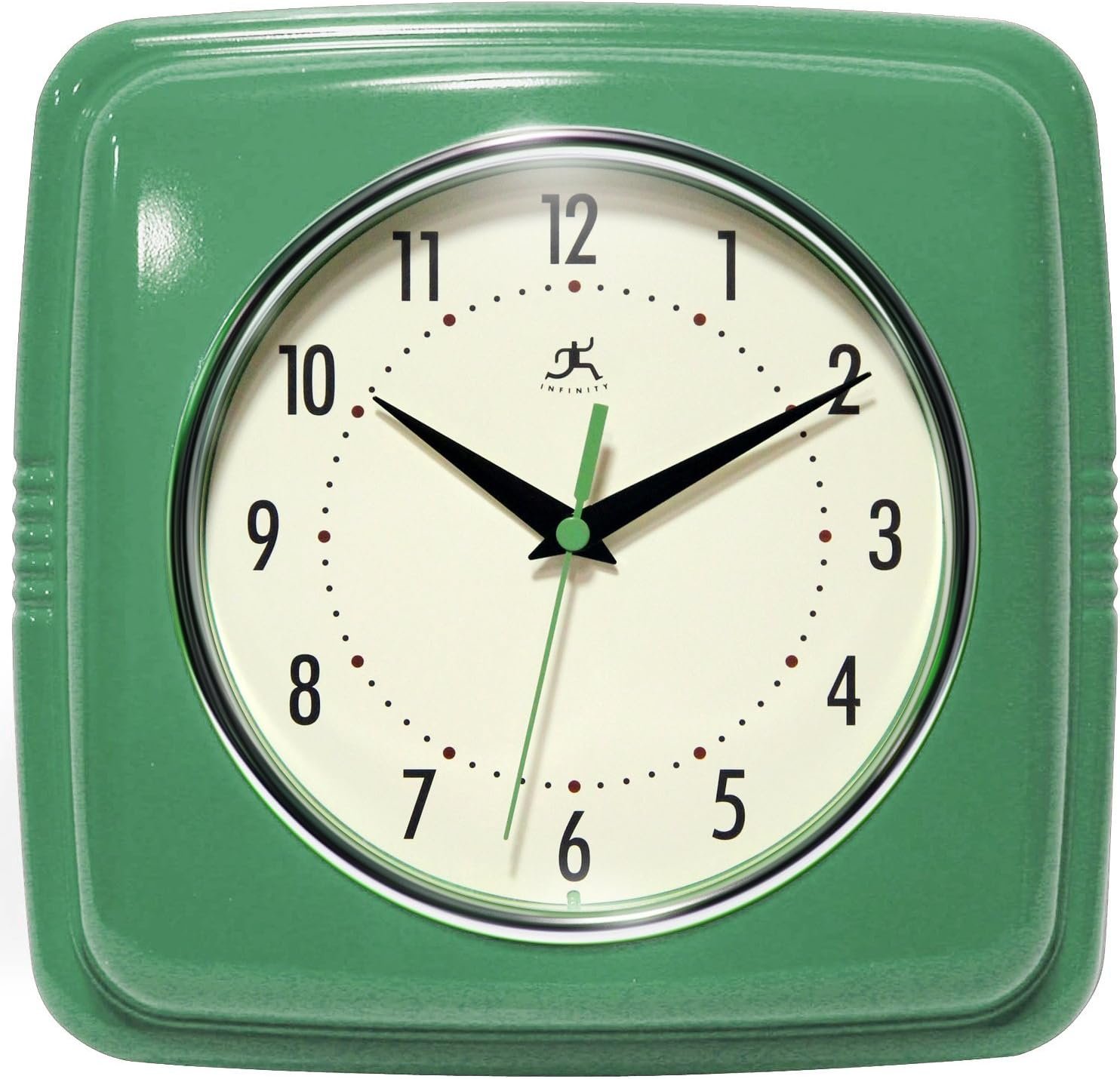 Infinity Instruments Square Clock, Green