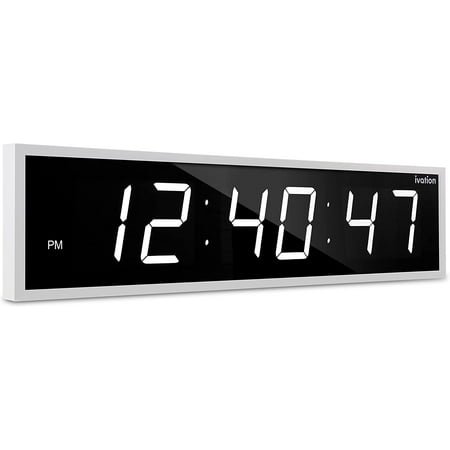 Ivation Huge 36 inch Large Big Oversized Digital LED Wall Clock - White