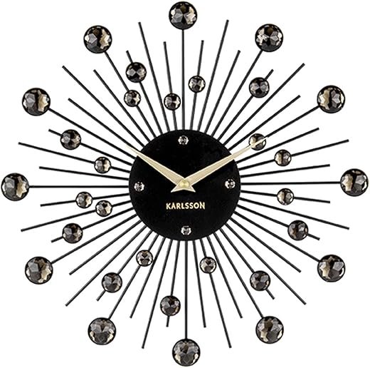 Karlsson Sunburst Wall Clock - Black & Gold