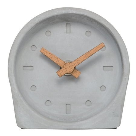 La Crosse Technology 4 Quartz Battery Art Deco Cement Indoor Tabletop Clock, Open Faced Dial