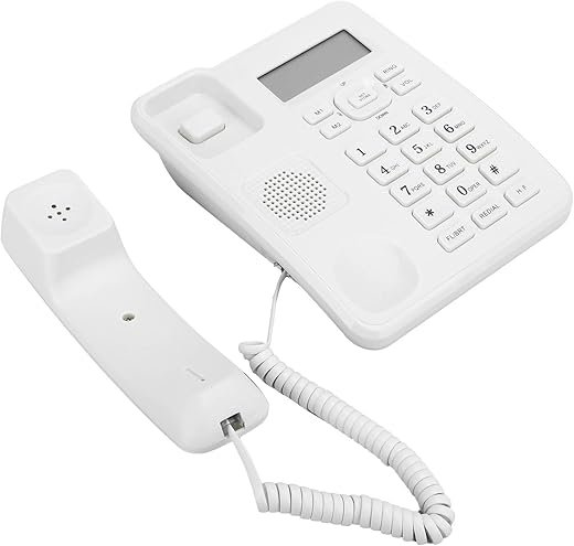 Landline Telephone, Landline Phone, 16 Ringtones Simplicity Wired Telephones with Alarm Clock & DTMF/System for Home Hotel Office Work Bussiness Places (White)