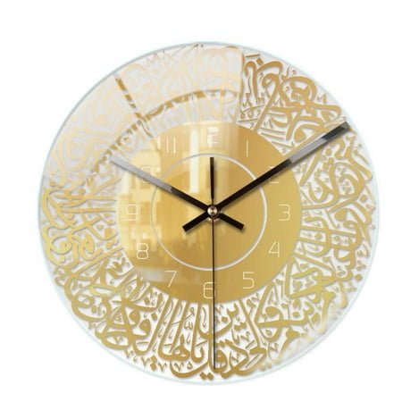 Large Acrylic Decorative Wall Clocks, Non-Ticking Silent Quartz Clocks for Living Room Home Kitchen Decor,Gold