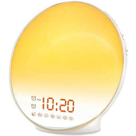 Light Sunrise Alarm Clock for Heavy Sleepers, FM Radio with 7 Natural Sounds