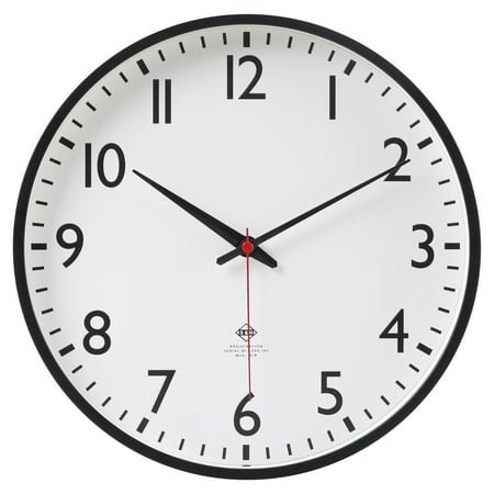 Mainstays 11.5” Quartz Black & White Schoolhouse Wall Clock with Red Second Hand