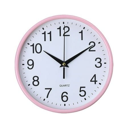 Meiiso Discounted Stock! Clock, Retro Large Silent Sweep Modern Decoration Brief Home Bedroom 8Inch 20Cm Quartz Clock Round Wall Clock, 8.19*8.19*1.95In