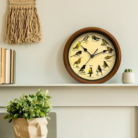 Menolana 10 Modern Singing Bird indoor Wall Clock, Easy Installation