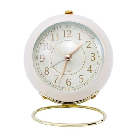 Mfigree Small Desk Clocks for Shelf Bedroom Office, Table Alarm Clocks, Gold Vintage Metal Living Room Decor Clock for Holiday Home Party Decorations