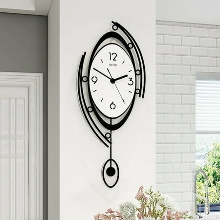 Miumaeov Wall Clock Modern 3D Creative Silent Quartz Clocks Living Room Wall Home Decor-23*9.8