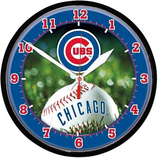 MLB 2934214 Chicago Cubs Round Wall Clock, 12.75