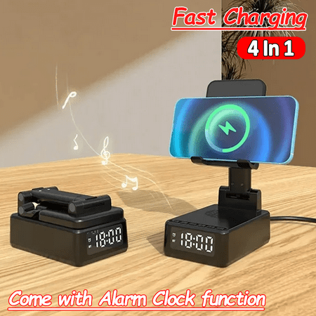 Mobile Phone Holder Stand Wireless Charger Fast Charging Bluetooth Speaker Alarm Clock Tablet Desktop Live Lazy Bracket Mount