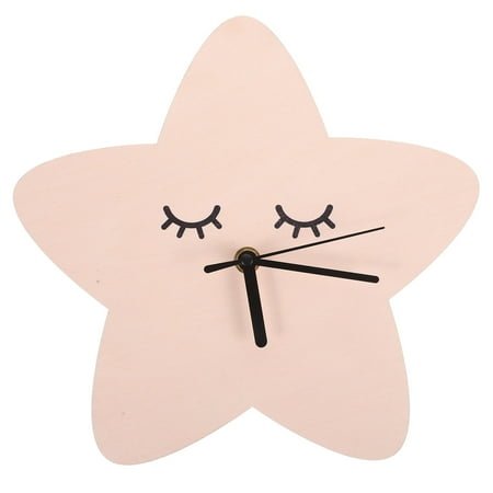 Nadi Household Clock Wall Hanging Clock Cute Star Shaped Clock Office Mute Wall Clock