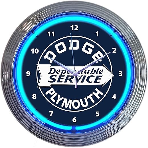 Neonetics Dodge Dependable Service Neon Clock