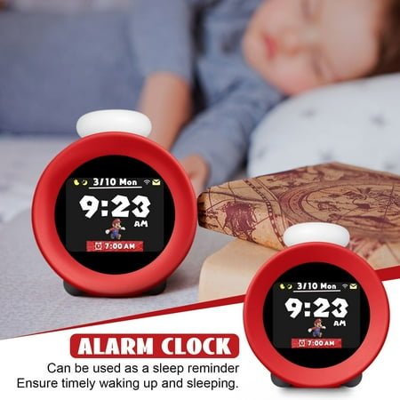 Nintendo Alarm Clock Super Mario Projector Clock with Snooze Alarm Function, Night Light with Timer, LCD Screen Alarmo Nintendo Digital Alarm Clock with Power up Lamp for Kids Christmas Deal Adoragnes