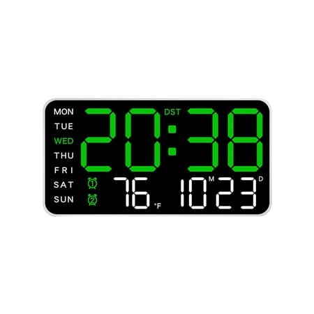 Nmdmisc 8.5 Large Display Digital Wall Clock, Digital Alarm Clock, with Date, Temperature, Auto DST, Modern Decor Design for Desk, Wall, Room, Bedroom, Gift, Yougster and Elderly