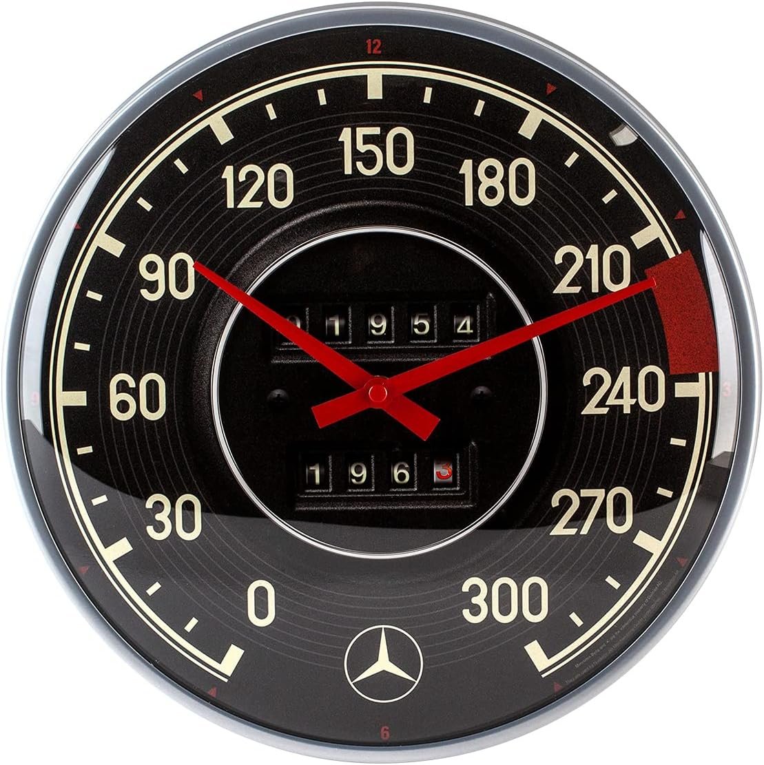 Nostalgic-Art Retro Wall Clock, Mercedes-Benz – Tacho – Gift idea for car Accessories Fans, Large Kitchen Decoration, Vintage Design, 12.2"