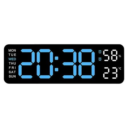 Nywaba Bedside Analog Alarm Clock,Electronic Clock Multi-functional LED Alarm Clock Temperature Jump Seconds Display Countdown Bedside Clock