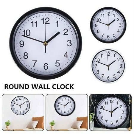 ODOMY Modern Wall Clock, 8 Inch Large Round Silent Non-Ticking Wall Clock, Big Numbers Quartz Wall Clock for Office School Home Living Room Bedroom