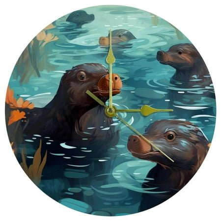 Platypus Circular Acrylic Wall Clock - Contemporary Design with Quartz Movement - Elegant Timepiece for Home or Office Décor - 12 Inch Diameter