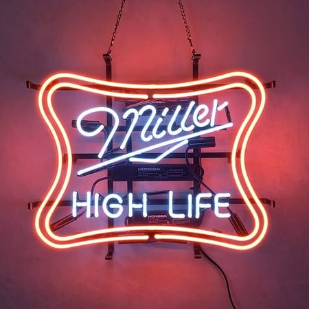 Podol 17x14Miller HIGH LIFE Neon Sign Light Beer Bar Pub Wall Hanging Decoration Art