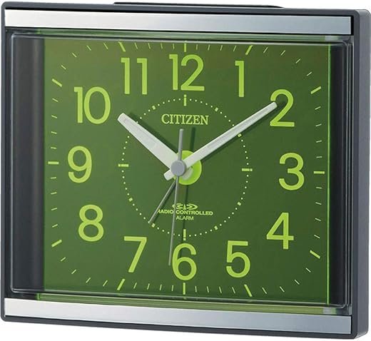 Rhythm Citizen R434 4RL434-008 Alarm Clock, Radio Clock, Analog, Easy to Read, Light Collecting Dial, Gray