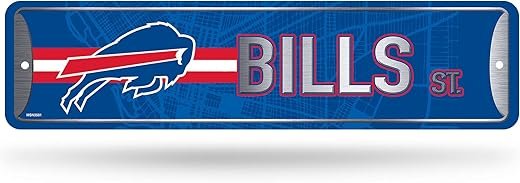 Rico Industries NFL Metal Street Sign Metal Street Sign 4" x 15" Home Décor - Bedroom - Office - Man Cave