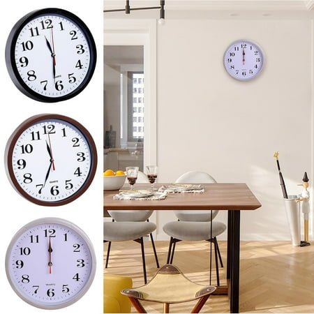 Rkxzt Wall Clock, Modern 9 Inch Battery Operated Wall Clocks, Silent Non Ticking Small Analog Clock for Living Room, Office, Home, Bedroom, Kitchen, Bathroom (Black)