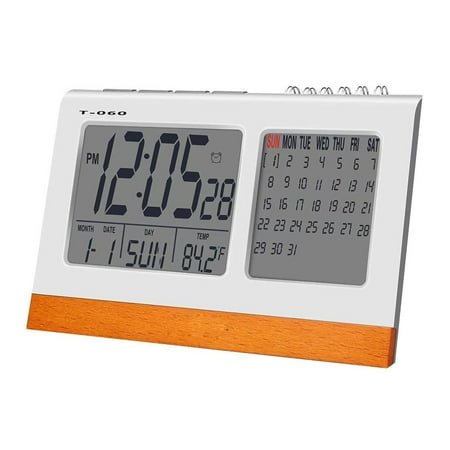 RONY Digital Alarm Clock Battery Operated for Bedrooms Office - Desk Table Clock with Snooze Calendar Temperature Functions