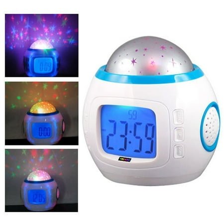 Royal-plush Children Room Sky Star Night Light Projector Lamp Alarm Clock sleeping music