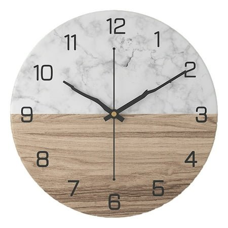 Rustic Farmhouse Wooden Wall Clock Silent Non Ticking,Battery Operated Vintage Shabby Chic Distressed Retro Brown Clock Decorative for Living Room Kitchen Bedroom Office - 30cm