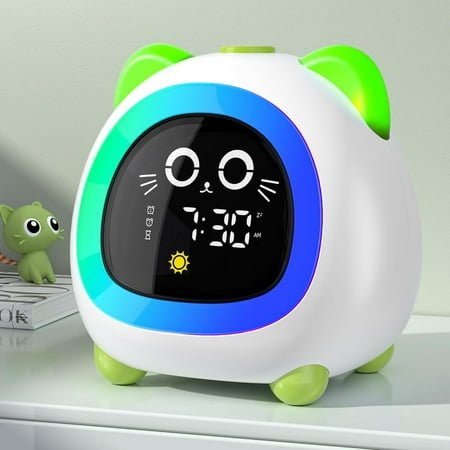 Sailstar OK to Wake Clock with Snooze Mode and 6 Colors Night Light, Cat Kids Alarm Clock for Boys and Girls