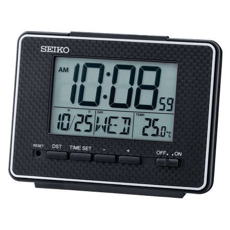 Seiko 3 Easton Digital Everything Beep Alarm Clock, Black QHL096KLH