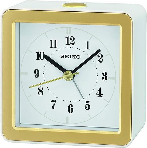 Seiko Gatsby Bedroom Alarm Clock, White Matte