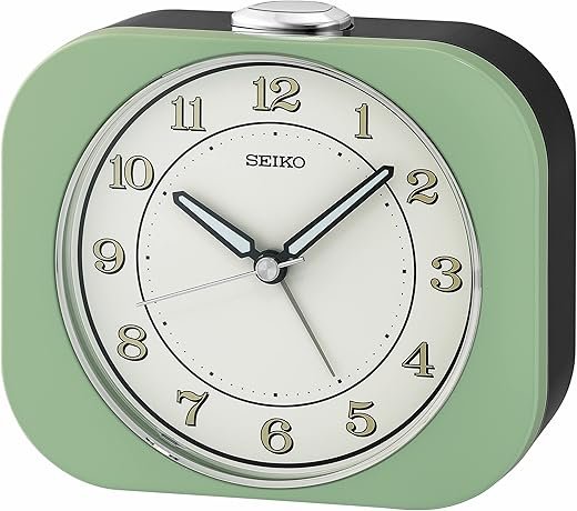 Seiko Kyoda Bedroom Alarm Clock, Metallic Green